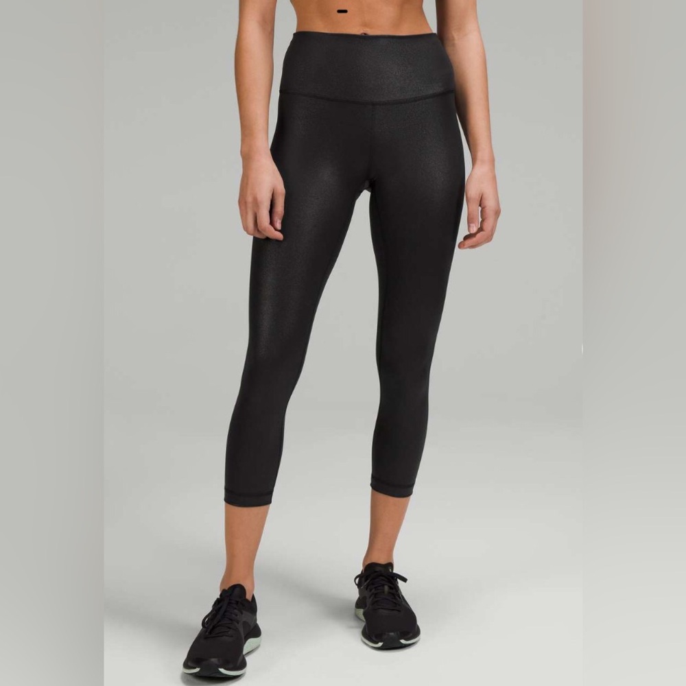 Lululemon Wunder Train Foil Crop Leggings~ 23* ~ sz 10